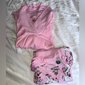 NWOT Nick & Nora Pink Winter Cats  Women's Sleepwear Set